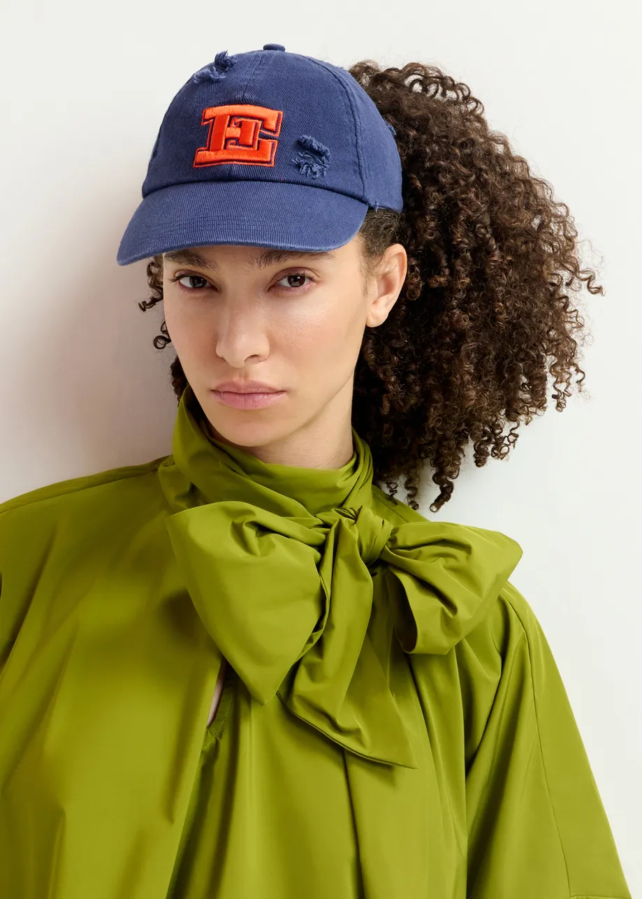 Dark blue embroidered baseball cap