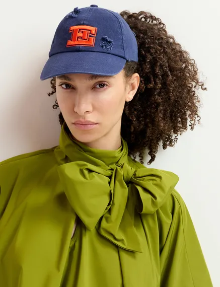 Dark blue embroidered baseball cap