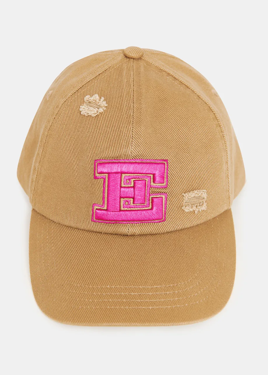 Brown embroidered baseball cap