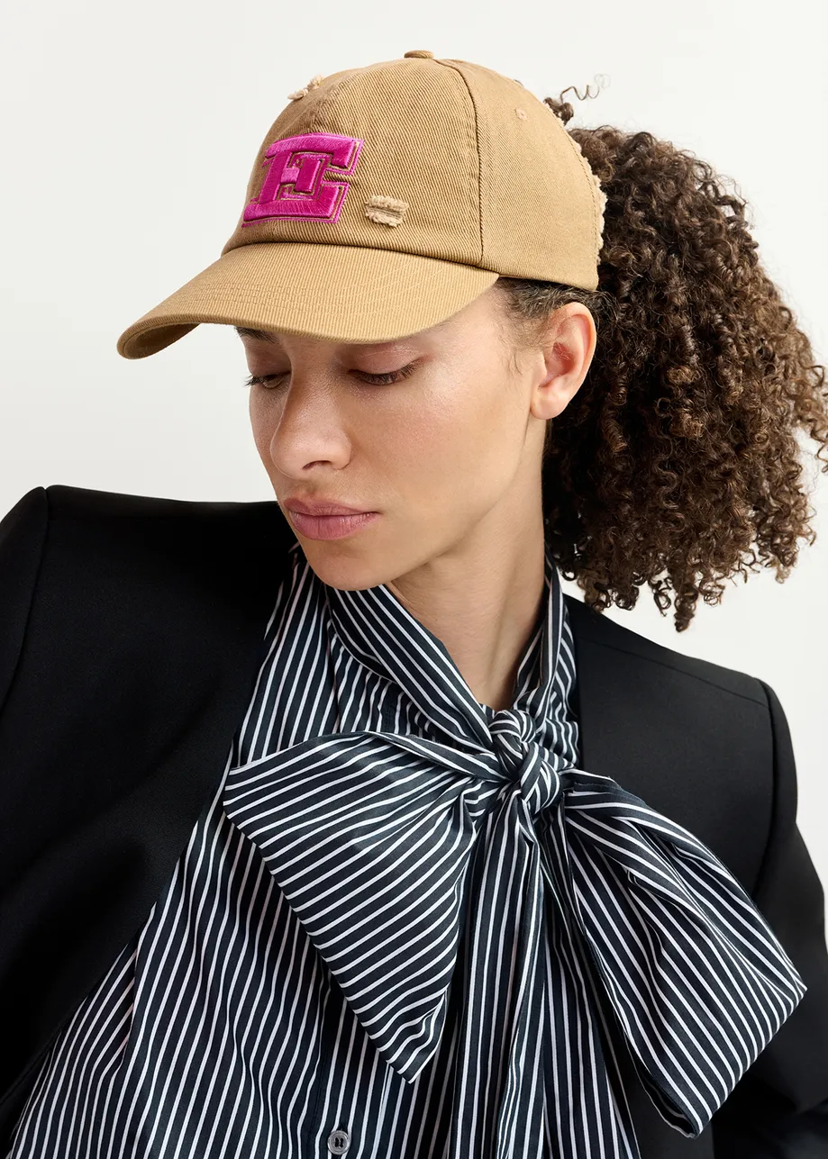 Brown embroidered baseball cap