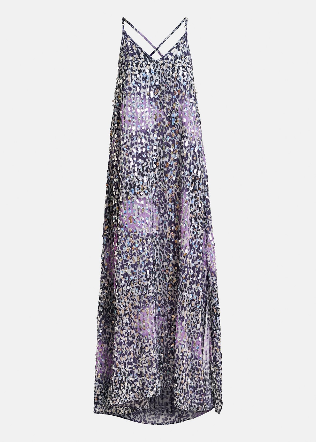 Off white lilac and purple leopard print dress with sequins Essentiel Antwerp United States