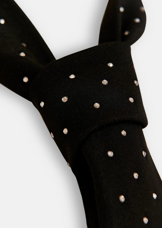 Black rhinestone-embellished tie