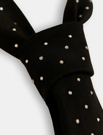 Black rhinestone-embellished tie