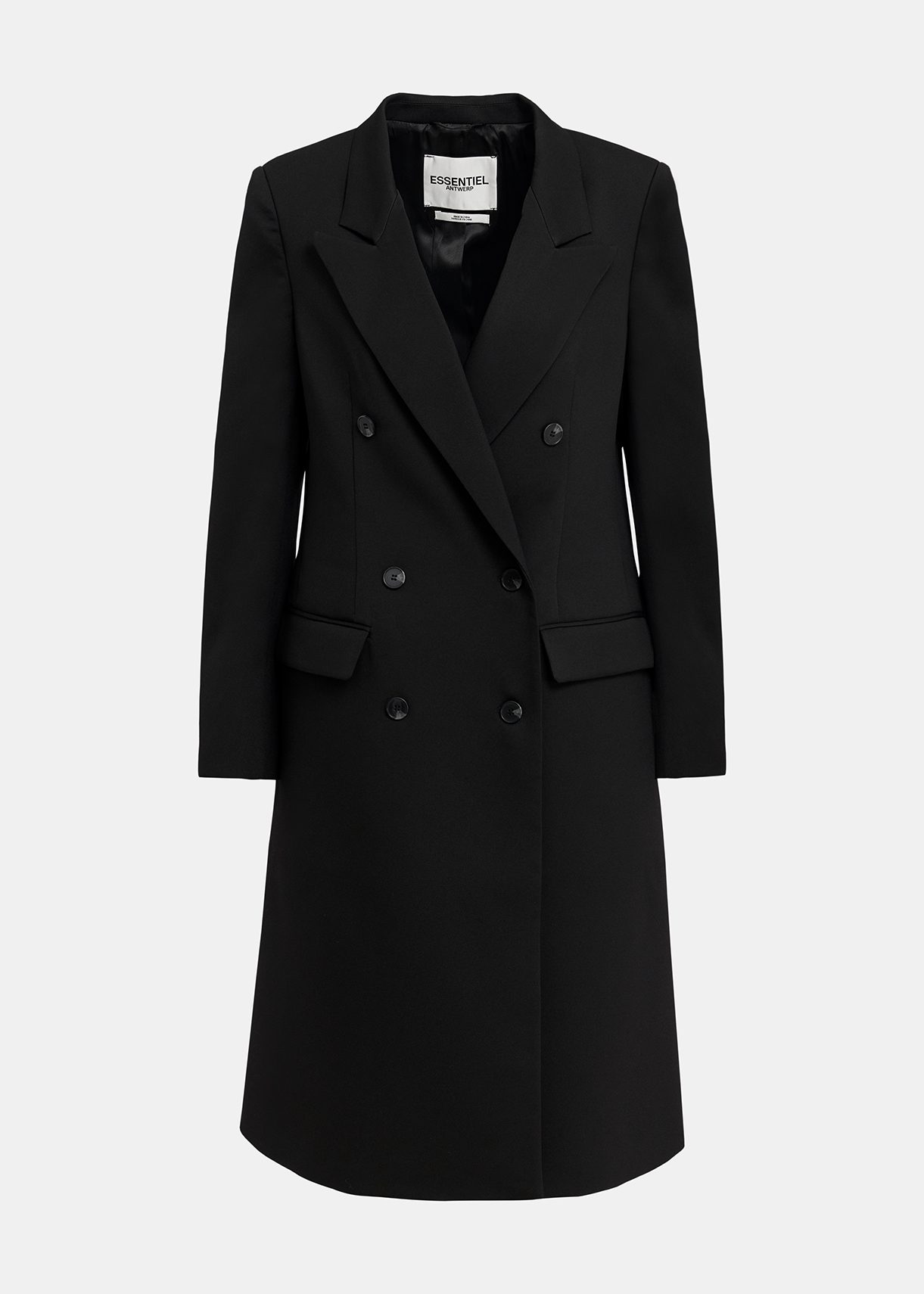Black double-breasted coat | Essentiel Antwerp United States
