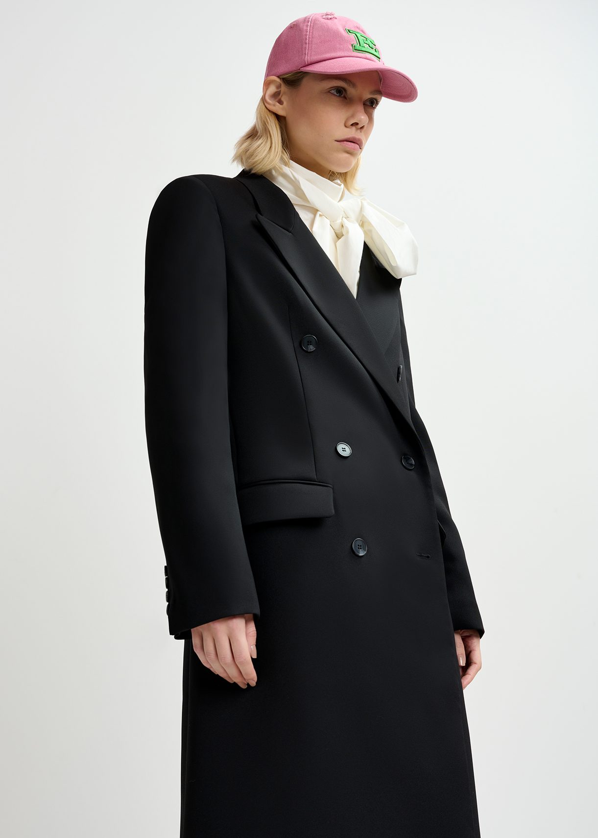 Black double-breasted coat | Essentiel Antwerp United States
