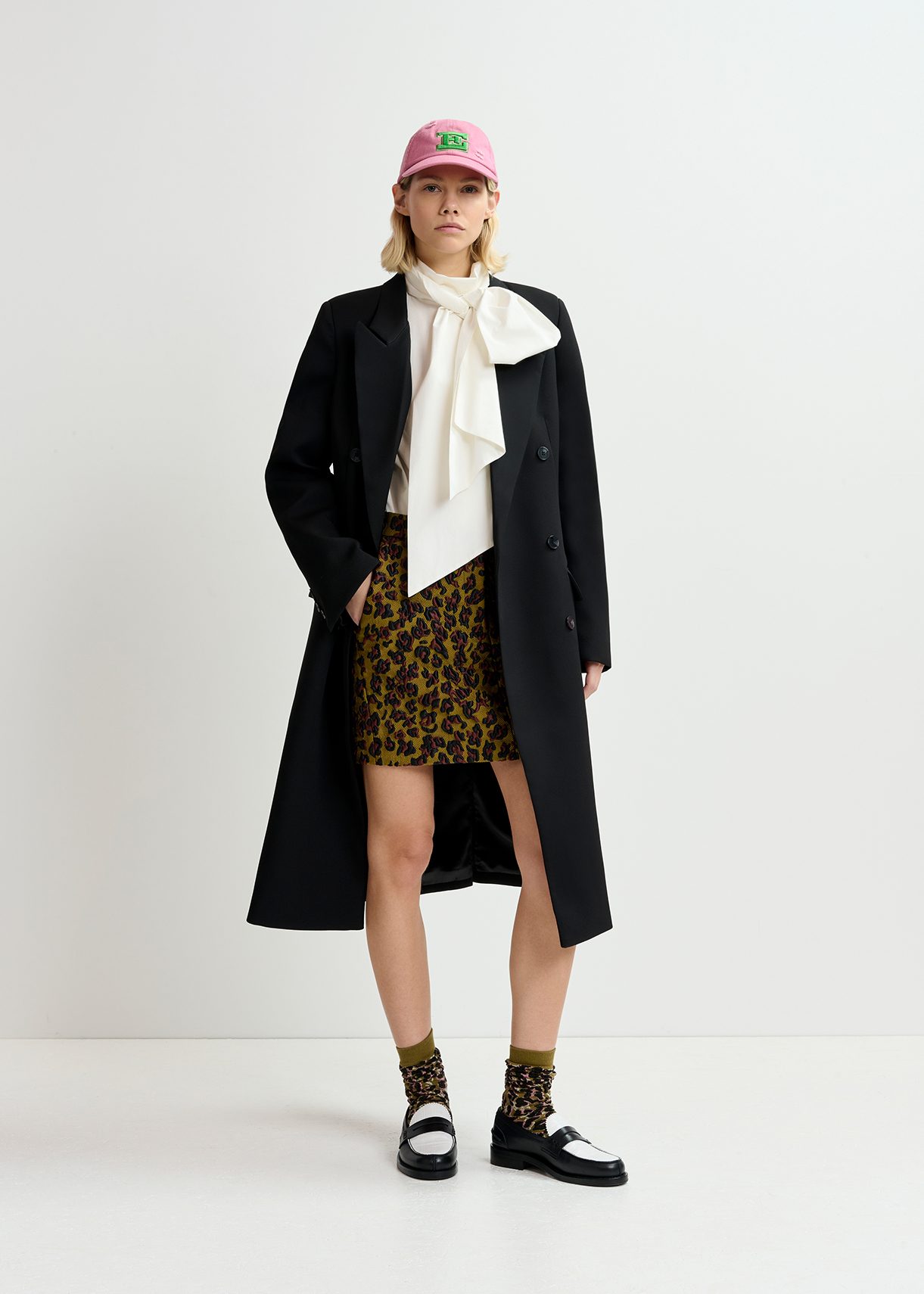 Red and black checked wool coat | Essentiel Antwerp United