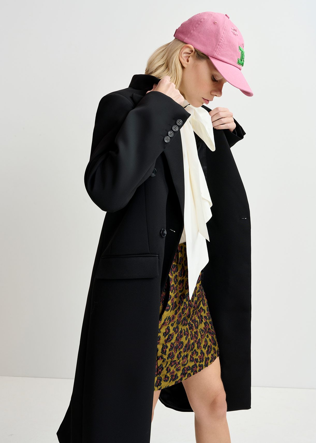 Black double-breasted coat | Essentiel Antwerp United States