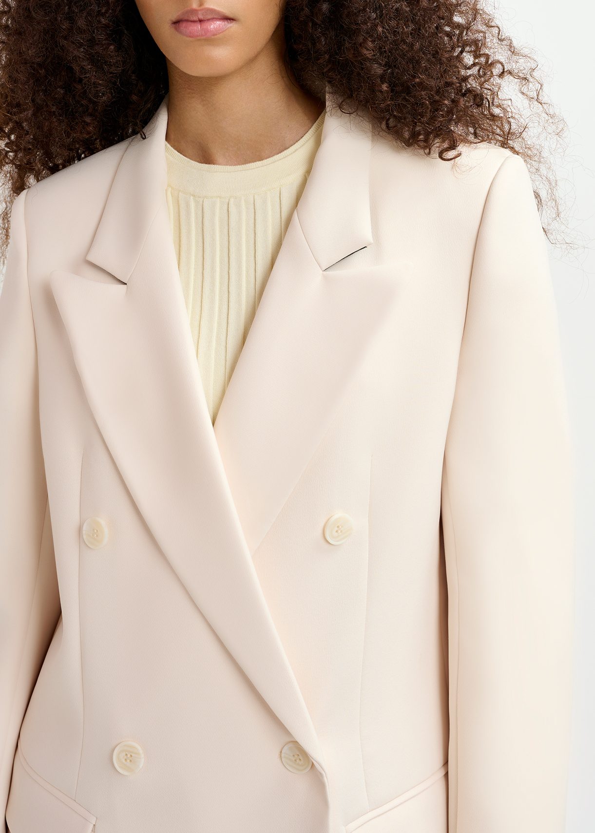 Ecru double-breasted coat | Essentiel Antwerp United States