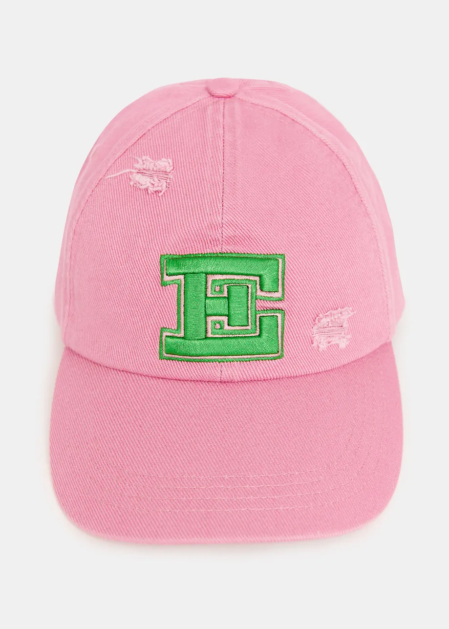 Pink embroidered baseball cap