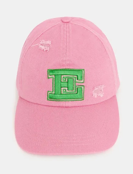 Pink embroidered baseball cap