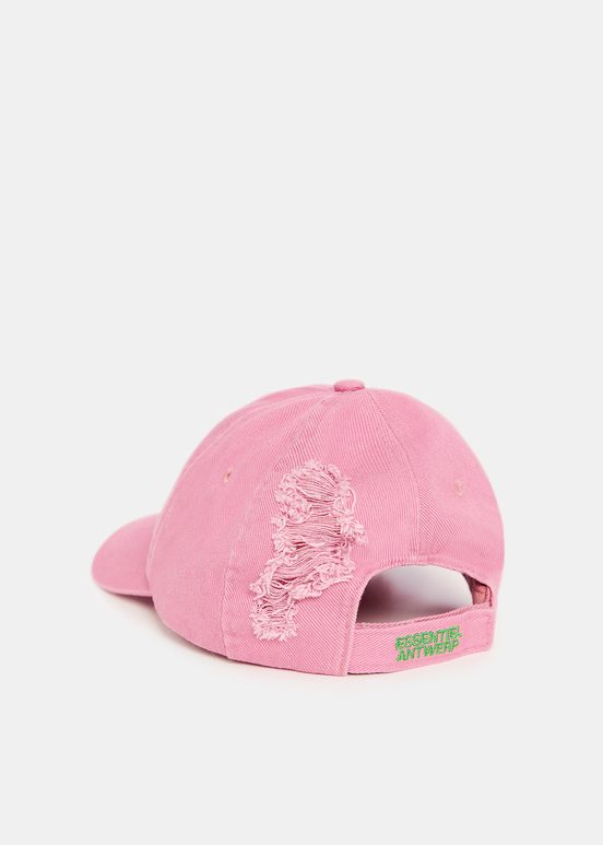 Casquette rose à broderie