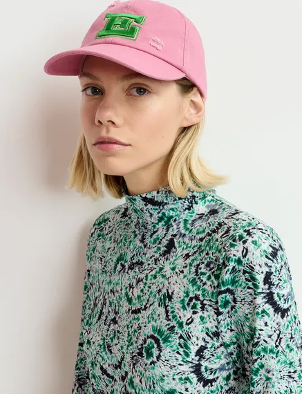 Pink embroidered baseball cap