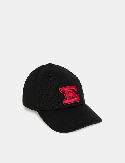 Gorra de béisbol bordada, negro