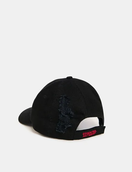 Black embroidered baseball cap