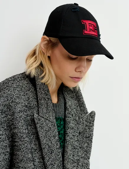 Black embroidered baseball cap