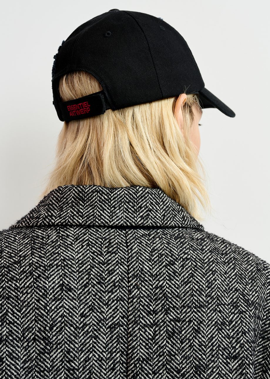 Black embroidered baseball cap