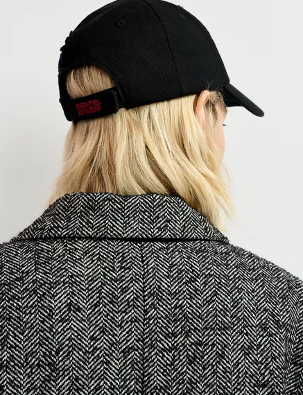 Black embroidered baseball cap