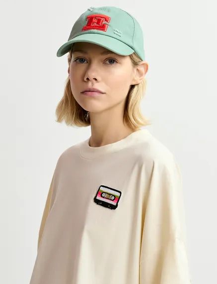 Mint green embroidered baseball cap