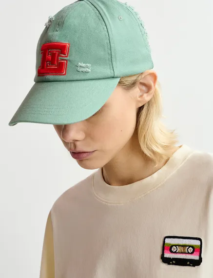 Mint green embroidered baseball cap