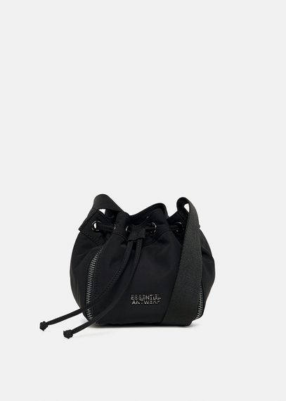 Black mini bucket bag