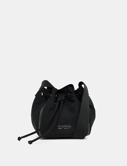 Black mini bucket bag