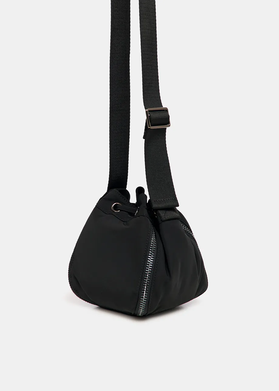 Black mini bucket bag