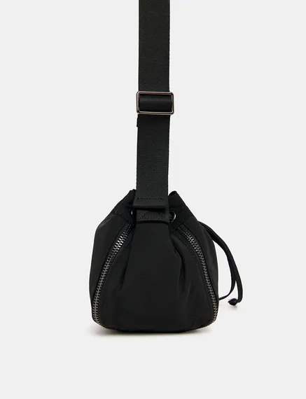 Black mini bucket bag