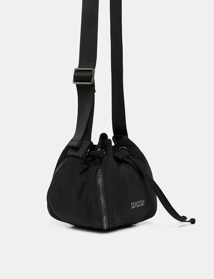 Black mini bucket bag