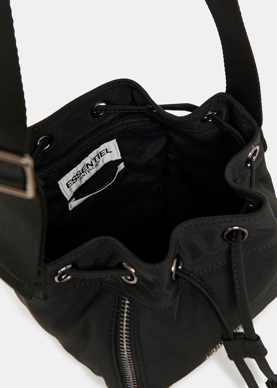 Black mini bucket bag