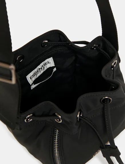 Black mini bucket bag