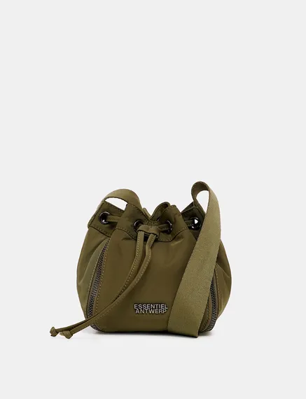 Khaki mini bucket bag