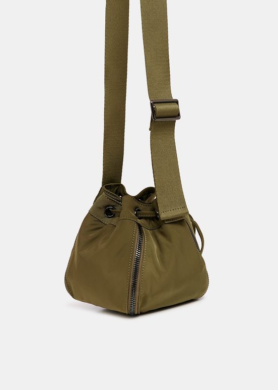 Khaki mini bucket bag