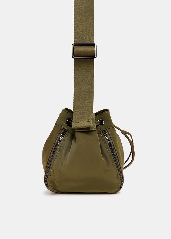 Khaki mini bucket bag