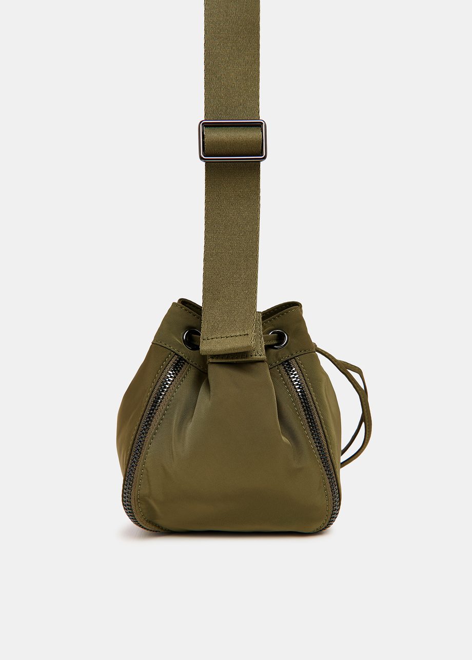 Khaki mini bucket bag