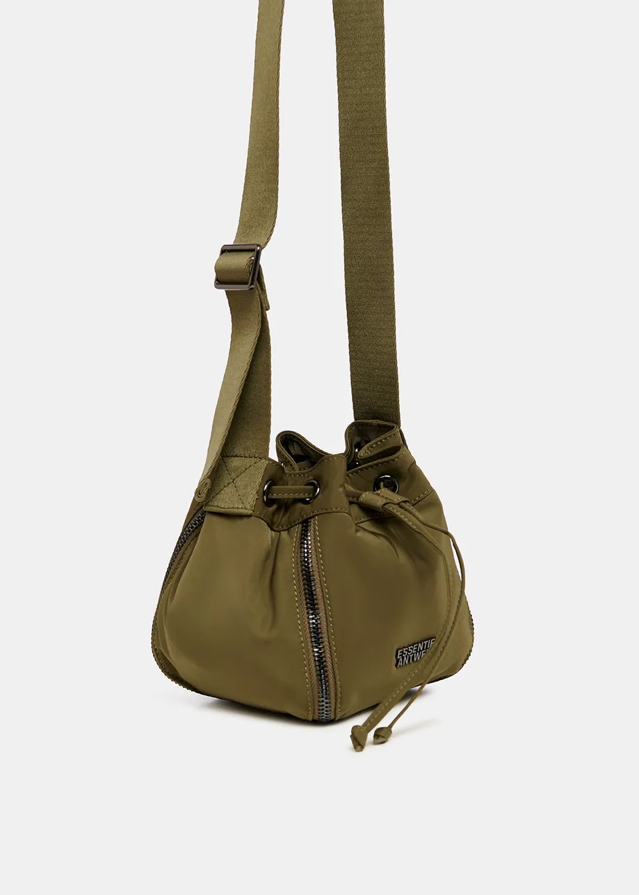 Khaki mini bucket bag