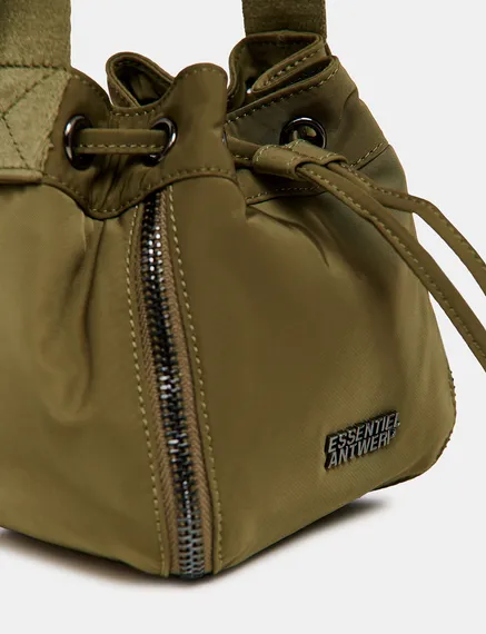 Khaki mini bucket bag