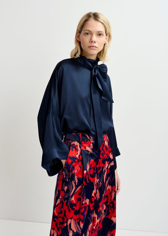 Marineblaues Oversized Top mit Schluppe