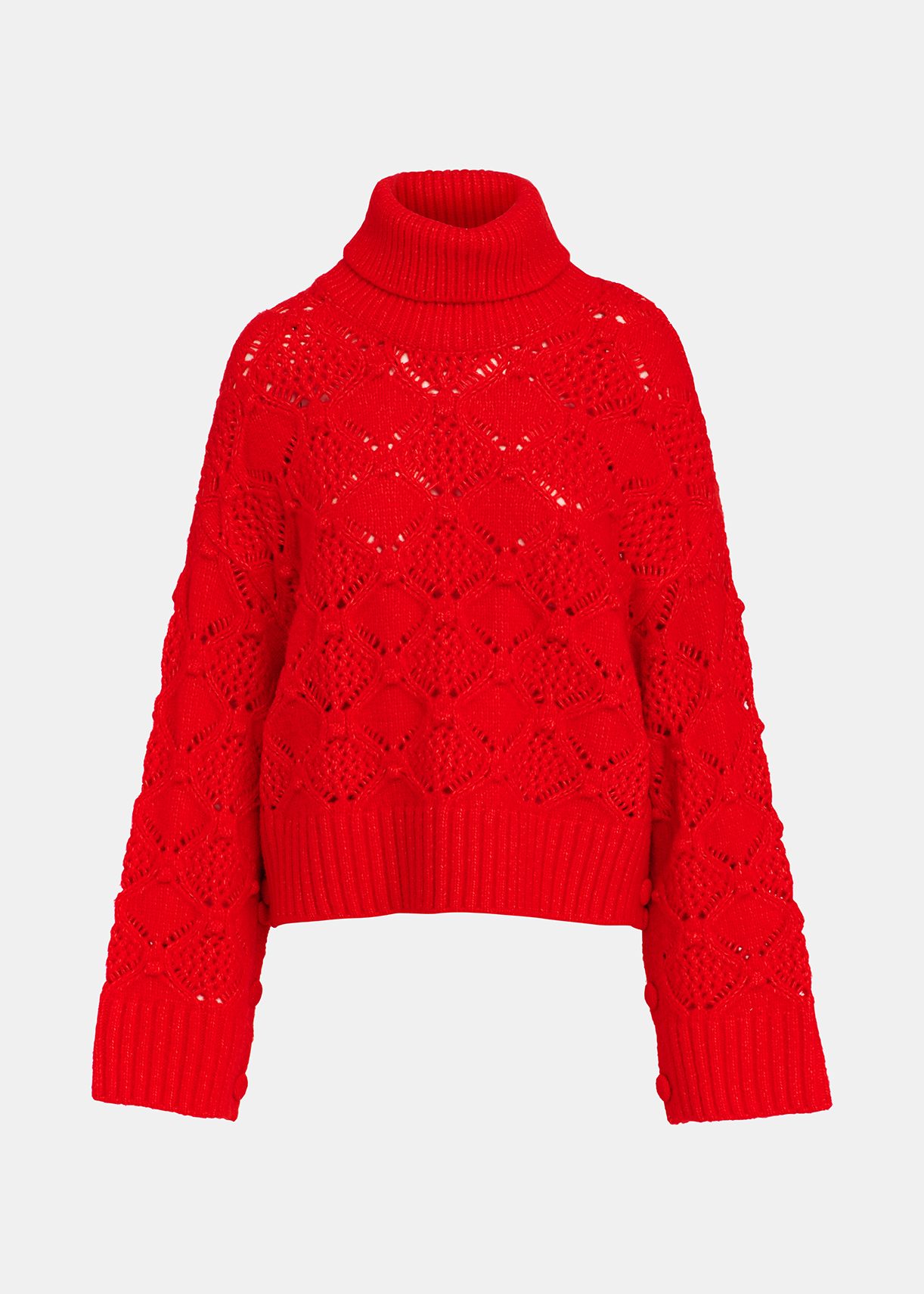 Red Patterned 2024 Turtleneck