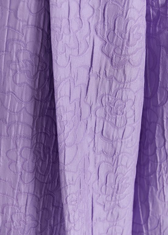 Pantalon large en jacquard fleuri lilas