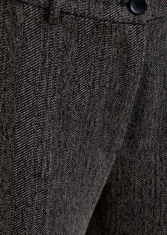 Black herringbone flared pants