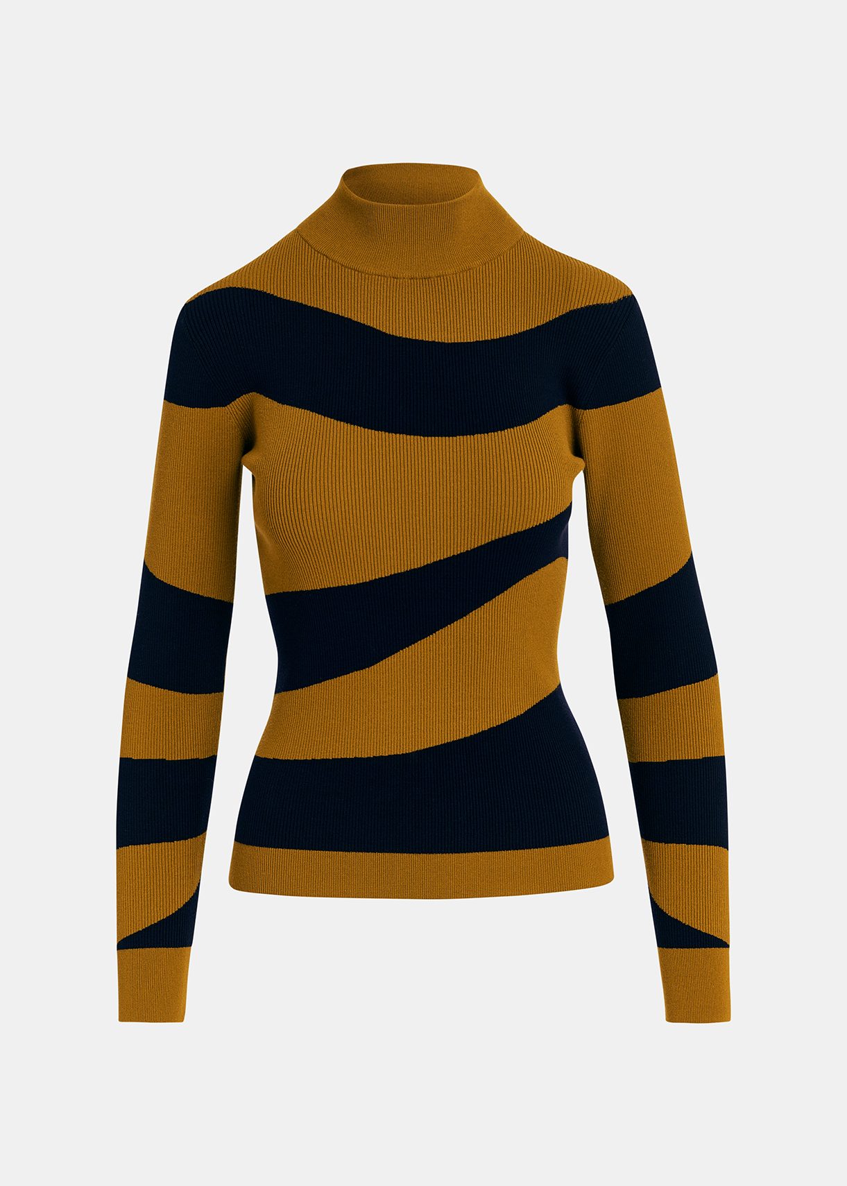 Black and yellow striped turtleneck hotsell