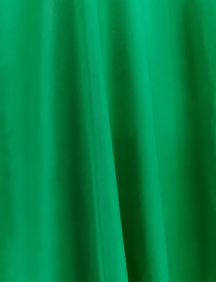 Green draped midi-length dress