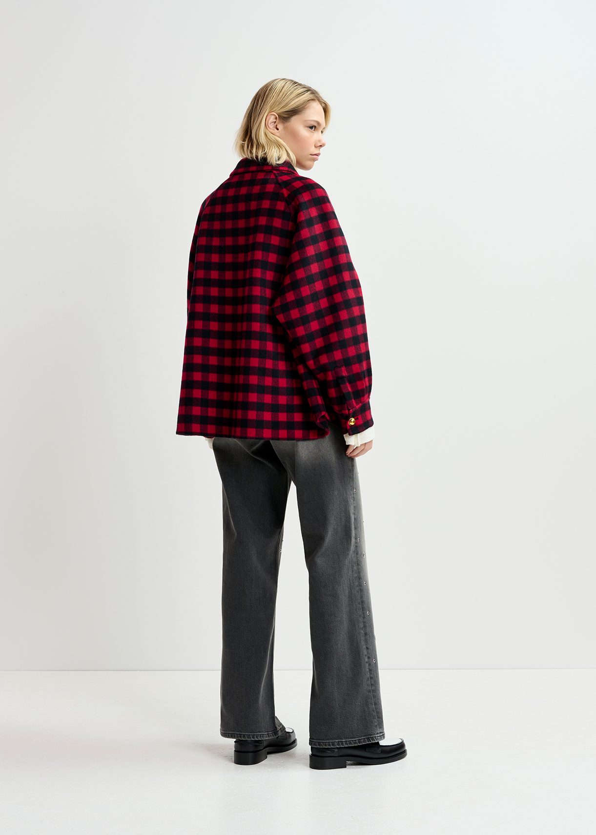 Red and black checked wool jacked | Essentiel Antwerp United States