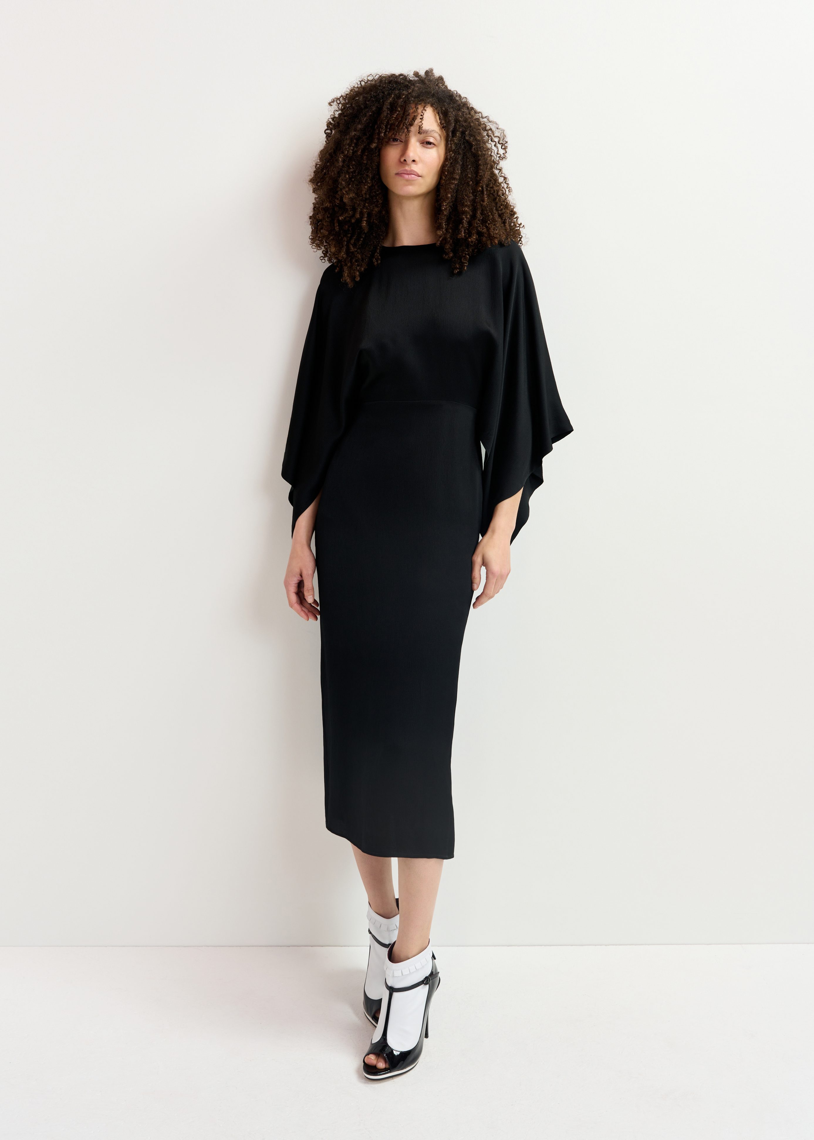 Black midi dress with kimono Essentiel Antwerp