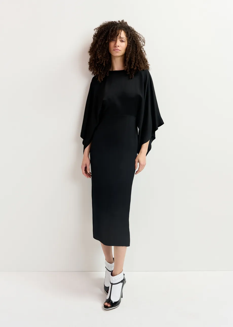 Black midi dress with kimono sleeves - 25 year exclusive