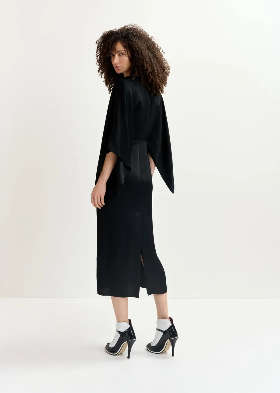 Black midi dress with kimono sleeves - 25 year exclusive