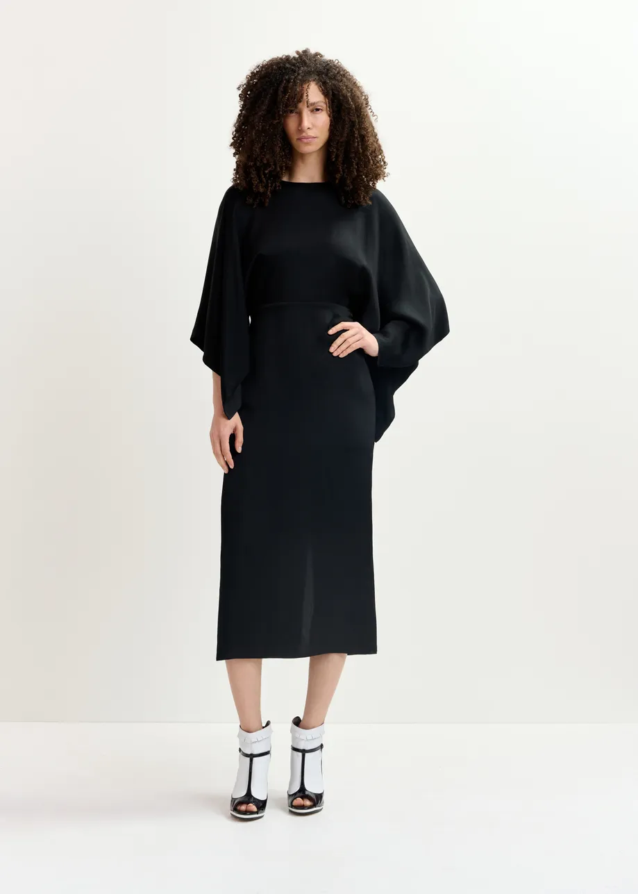 Black midi dress with kimono sleeves - 25 year exclusive