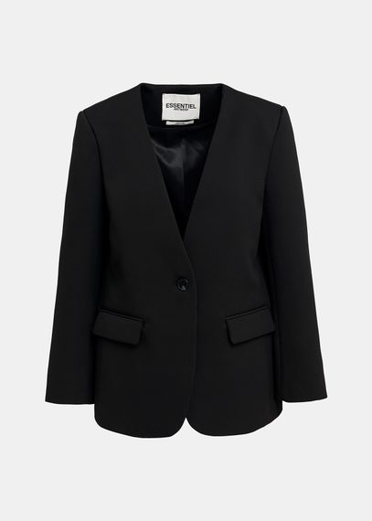 Blazer oversize noir à simple boutonnage