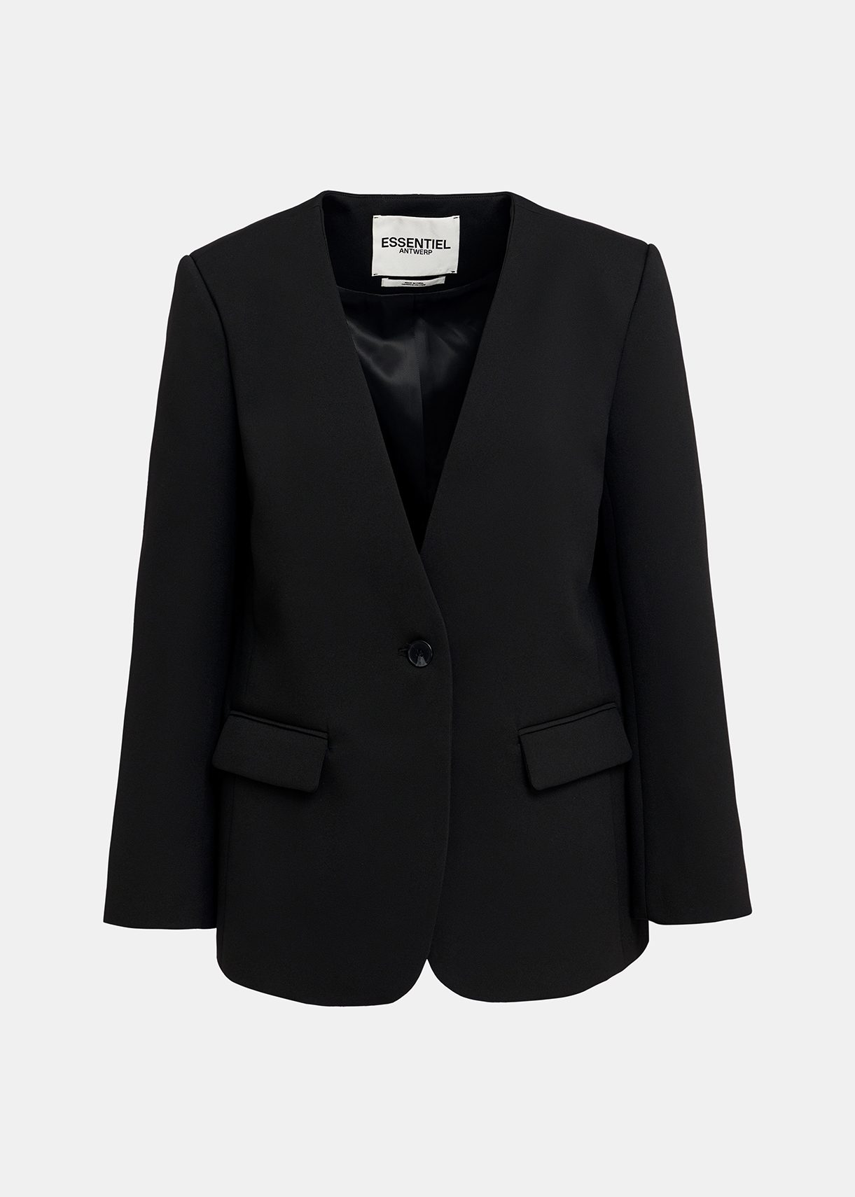 Schwarzer, einreihiger Oversized Blazer