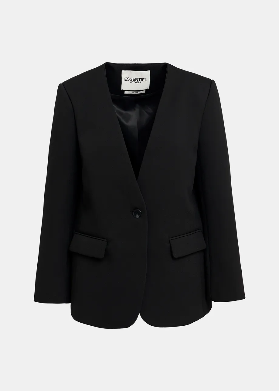 Black oversized single-breasted blazer